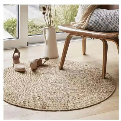 Natural Bulrush Grass Hand-woven Small Rugs Straw Carpet Rattan Mats for Living Room Table Japanese Tea Room Water Gourd Rug