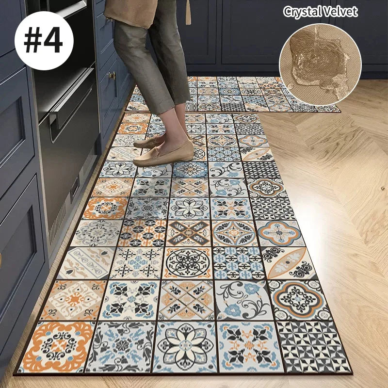 VIKAMA Scandinavian Style Kitchen Floor Mats Long Rugs Entrance Door Mats Modern Bathroom Rugs Washable Balcony Area Rugs