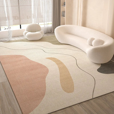 VIKAMA Cream style carpet living room light luxury high sense sofa floor mat French thickened bedroom bed rug non-slip carpet