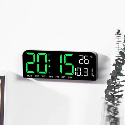 Large LED Digital Wall Clock Temperature Date Week Display Countdown Table Clock Brightness Adjustment Two Alarm 12/24h Clock