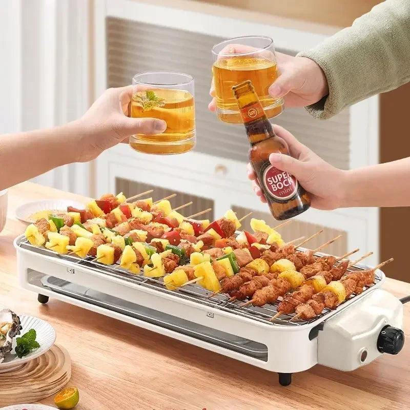 household non-stick grill pan Electric barbecue grill Korean smokeless barbecue machine indoor iron plate barbecue meat function