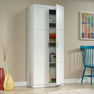 Sauder Select Storage Cabinet/ Pantry cabinets, White finish 16.1"D x 29.61"W x 71.1"H