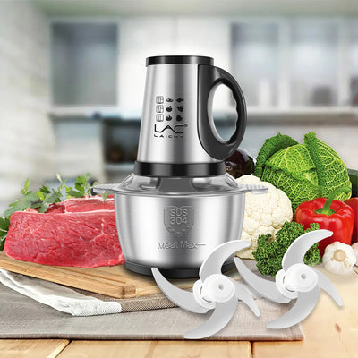 LAC Electric Food Rapid Processing Machine Multifunctional Stainless Steel 2l Easy-To-Clean Household Meat Grinder With Handle