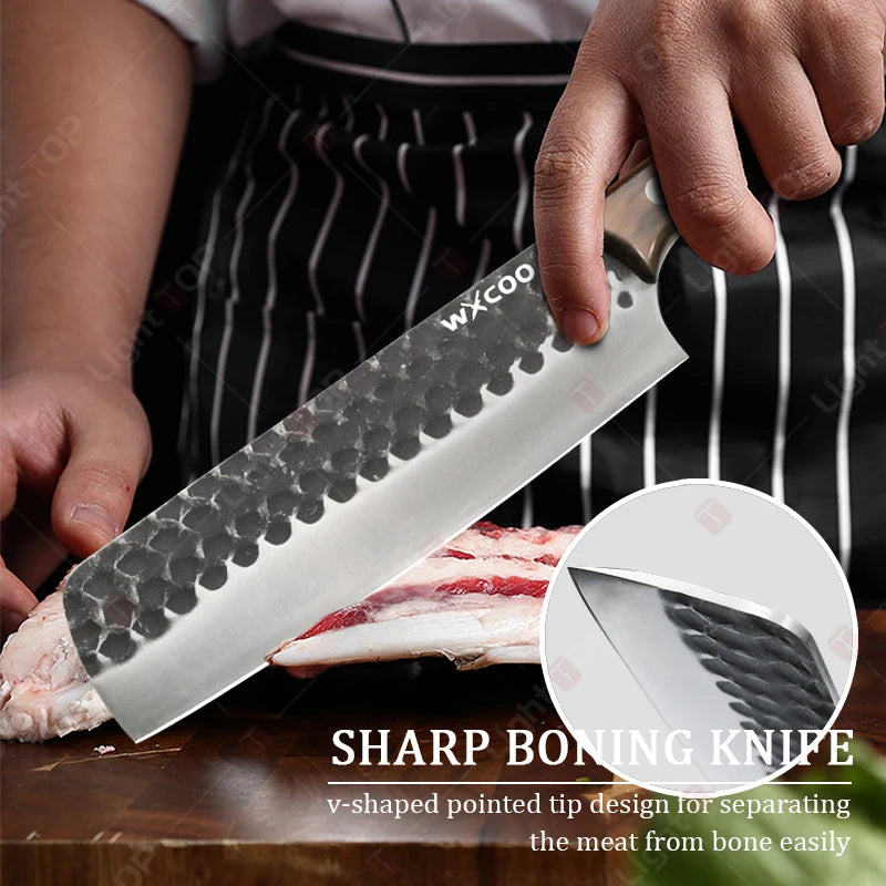 Stainless Steel Kitchen Knife Forged Kitchen Chef's Knife Meat Cleaver Kitchen Slicing Knife Bone Chopper Fruit Vegetable Cutter