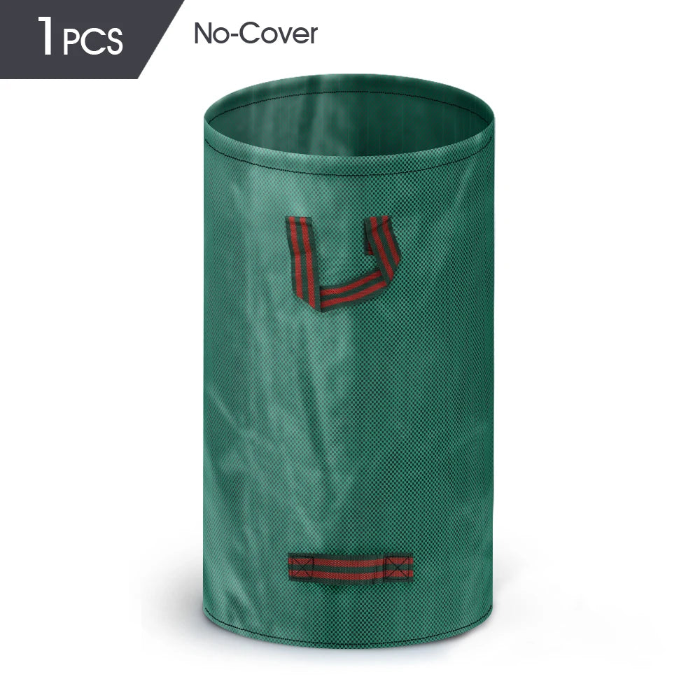 60L/120L/272L/300L/500L PP Woven Fabric Bag for Garden Leaf Weed Debris Collection Recycle Bin Reusable Yard Trash Can with Lid