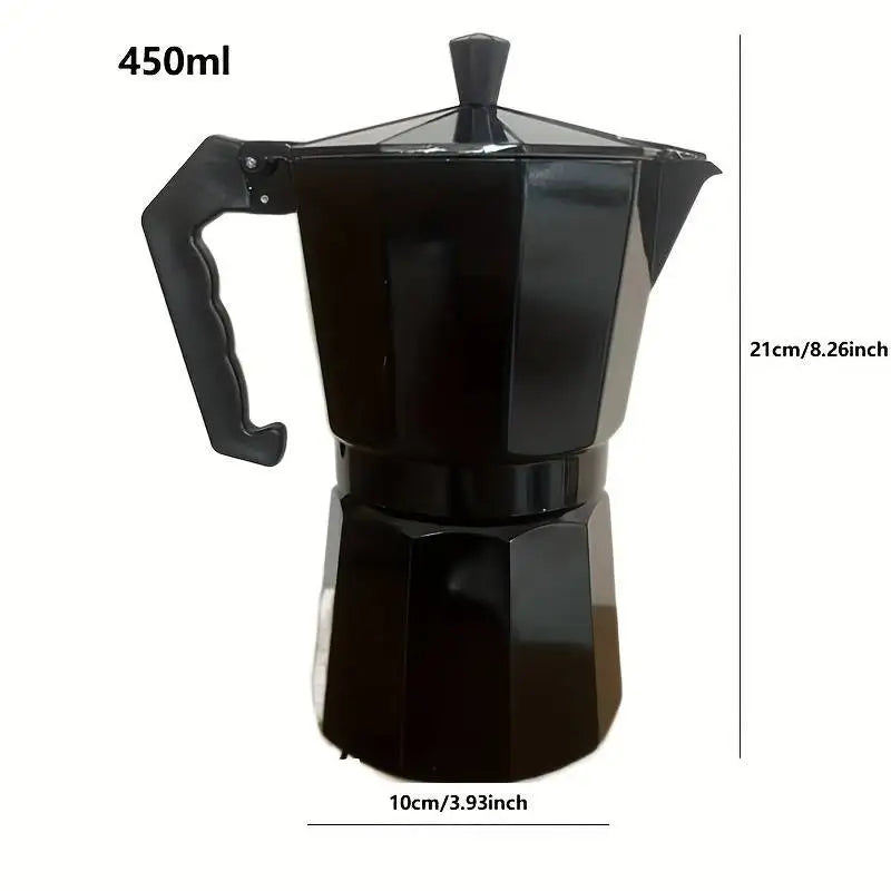 150/300/450ml Moka Pot Stovetop Camping Manual Cuban Coffee Maker Manual Camping Cuban Coffee Brewer for Making Cappuccino Latte