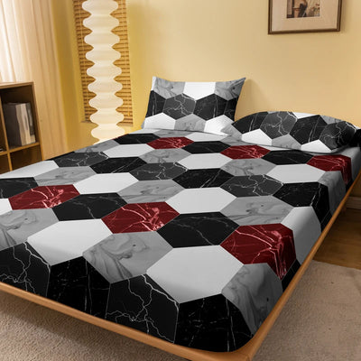 1 Piece of Fashion Marble Pattern Frosted Bedsheet, Bedroom Printed Bedspread, Bedding (Excluding Pillowcases)