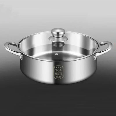 Extra-thick Soup Pot 304 Stainless Steel Induction Cooker Special Gas Cooker Steaming Stew Thickened Double Ear Hot Pot Househol