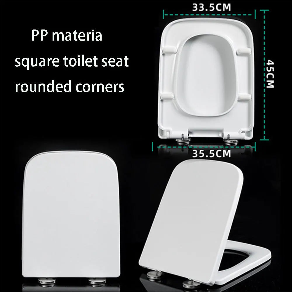 Adjustable Rounded Square Toilet Seat Cover Plate PP Slow Down Toilet Seats Lid Perfect Replacement Bathroom Toilet Seat Supply