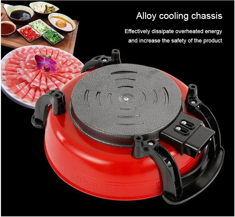 Electric Hot Pot Double Soup Pots Non Stick Smokeless Home Kitchen Cookware Twin Divided Shabu Pot Electric Cooker 5L