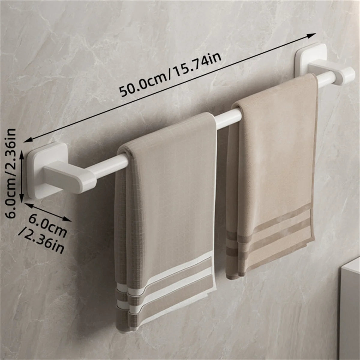 Self-adhesive Home Bathroom Towel Rack Without Drilling Wall Mounted Towel Holder Kitchen Bathroom Storage Rack Shelf