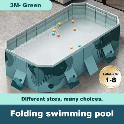 Large Swimming Pool for Family Foldable Non-Inflatable Frame Pools 1.6-3M Wear-Resistant Garden Outdoor Summer Water Games Kids