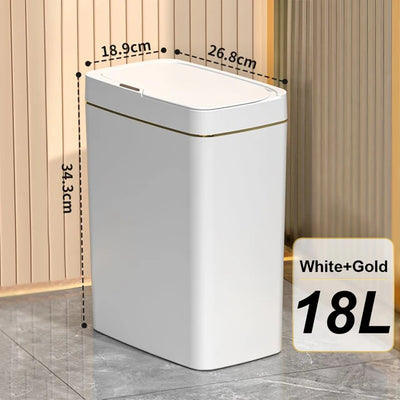 Smart Sensor Trash Can 18L Automatic Household Electronic Trash Can Kitchen Trash Bin Toilet Waterproof Narrow Seam Sensor Bin