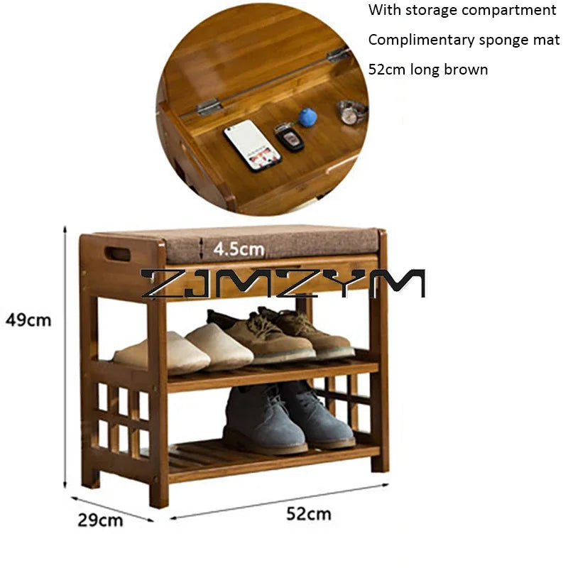 Shoe Rack Solid Wood Simple Door multi-functional Shoe Stool Simple Shoe Stool Cabinet Furniture