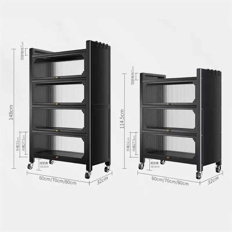 Modern Metal Kitchen Cabinets Kitchen Furniture Multi-layer Storage Cabinet Floor Racks Multi-functional Tableware Cabinet U