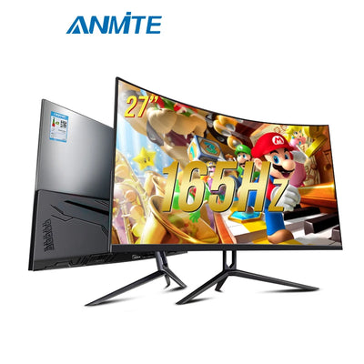 Anmite  27"FHD 165hz Curved Gaming Computer Monitor HDR USB FHD [1920 x 1080]  PC HDMI Ultra-thinscreen Display