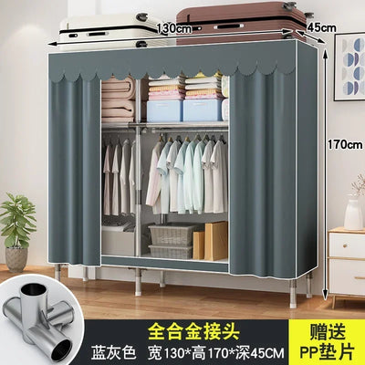 Simple Steel Frame Wardrobe  Easy Assembly, NonWoven Fabric Closet, Durable Storage Solution, Bedroom Organization