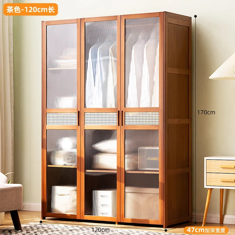 Wooden Simple Wardrobes Storage Organizer Hanging Clothes Wardrobes Apartment Free Shipping Free Shipping Furniture Bedroom