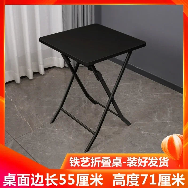 Folding round table balcony office negotiation portable light luxury dining table rental home