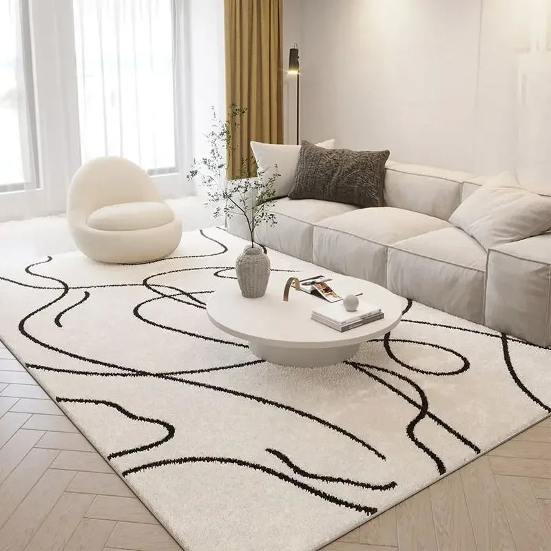 Modern Abstract Art design Living room decoration Furry carpet Nordic style bedroom sofa cloakroom Simple line soft rug bedroom