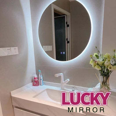 Vertical Wall Mounted Lighted Mirror Touch Screen Anti-Fog Bathroom Illuminated LED Mirror