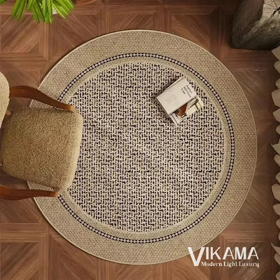 VIKAMA Round Simple Light Luxury Upgraded Material Living Room Bedroom Kitchen Bathroom Thickened Floor Mats Rug Carpet