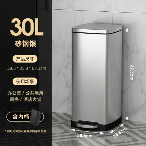 50 liter ultra large capacity stainless steel trash can, pedal style kitchen dedicated high-end household use