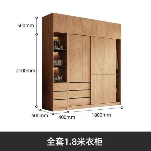 Multifunction Wood Wardrobe Clothes Children Girls Sliding Doors Hotel Wardrobe Bedroom Closets Szafa Na Ubrania Home Furniture