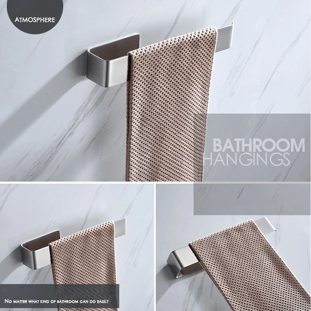 Corrosion Preventive Towel Rack 304 Stainless Steel Easy To Clean Strong Load-bearing Capacity Bathroom Accessories