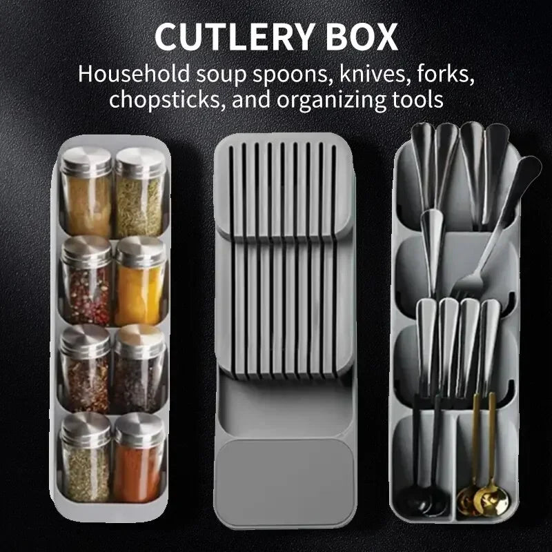 Multipurpose Practical Drawer Organizer Knives Separation Finishing Storage Box Knife Organizer Kitchen Accessories High Quality