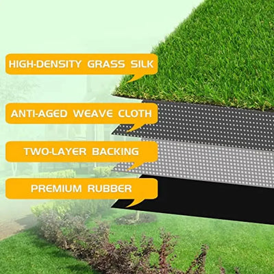 Artificial Grass Turf Rug 4'11"x8' Premium Realistic Garden Playground Dogs Natural Appearance Durable Safe Customizable