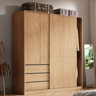 Multifunction Wood Wardrobe Clothes Children Girls Sliding Doors Hotel Wardrobe Bedroom Closets Szafa Na Ubrania Home Furniture