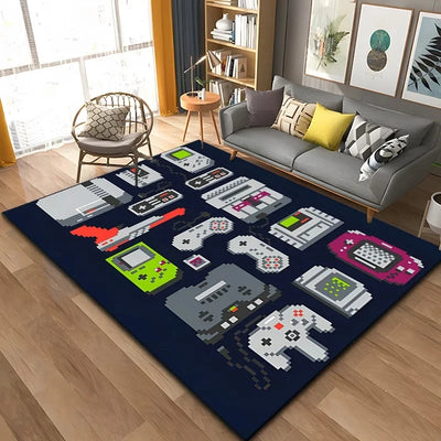 3D 80s Gamer Carpet Controller Area Rug Large for Living Room Bedroom Kitchen Carpets for Bed Rooms Mat Home Rugs Decoration