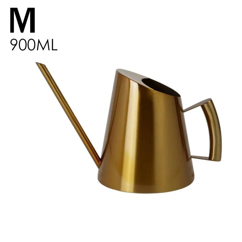 European Gardening Watering Can With Long Mouth Pot Stainless Steel 4009001500ml Household Shower Pot Gold Copper Watering Can