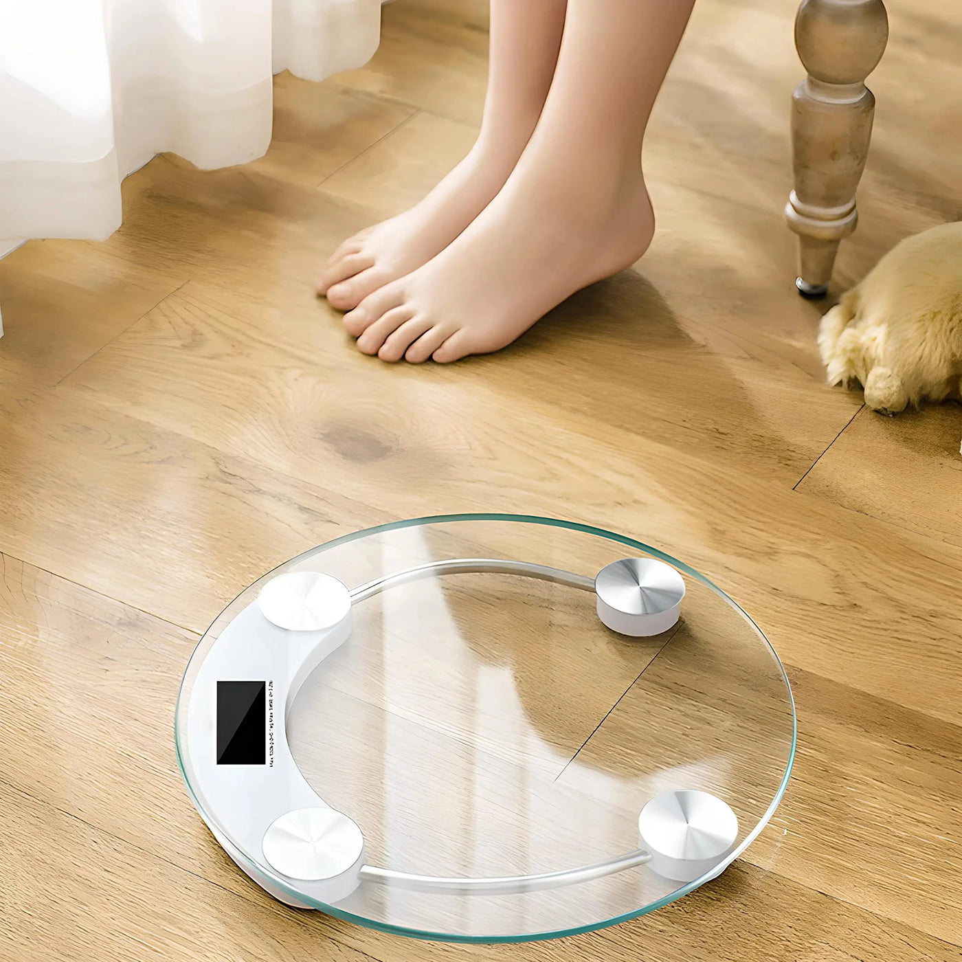 Fashion Round Weight Scale Electronic LCD Display Toughened Glass Bathroom Gym Smart Body Weighing Digital Scale