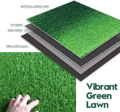 Artificial Grass Synthetic Lawn, Indoor/Outdoor Grass Carpet, Easy Installation Multi-use Astroturf Rug, Turf with Drain Holes