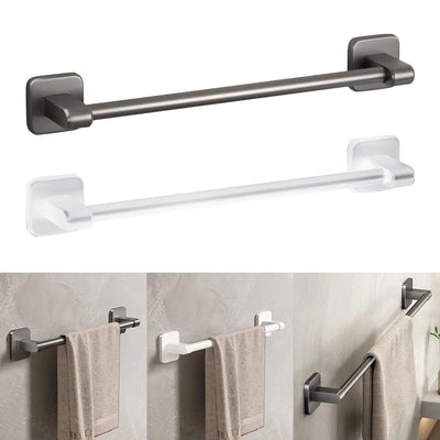 Towel Storage Rack Self-Adhesive Horizontal Towel Holder Metal Bathroom Towel Organizer No Drilling for Home Bathroom