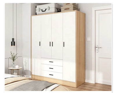 Small Wardrobe Household Bedroom Wooden Cabinet Simple Assembly Wardrobe Strong Durable Rental Room