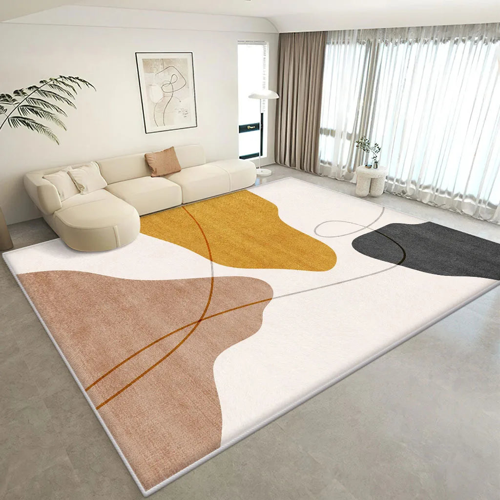 Wabi-sabi Imitated Cashmere Simple Lines Large Area Living Room Carpet Light Luxury Ins Cream Wind Cushion Bedroom Bed Blanket