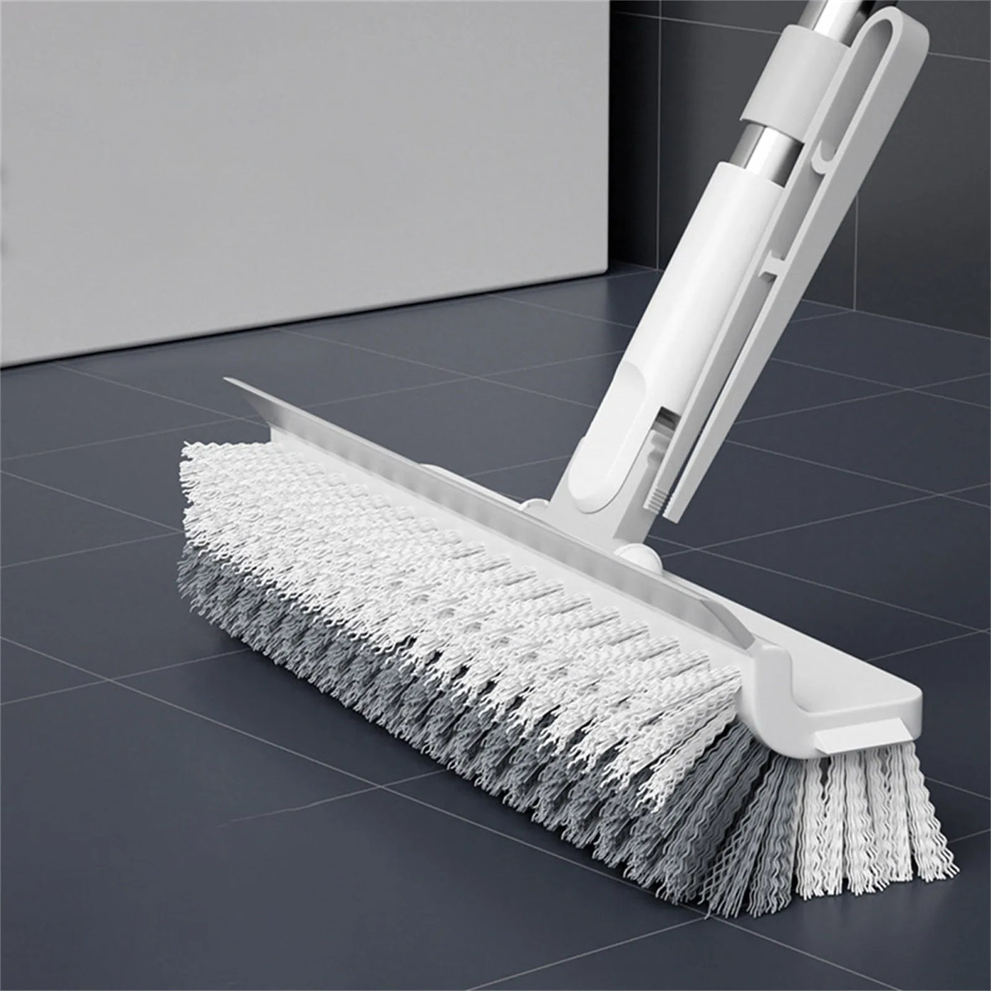 Floor Scrub Brush With Long Handle With Clip 4 In 1 Foaming Bathroom Pantry Bathroom Floor Aligners Cleaning Solution