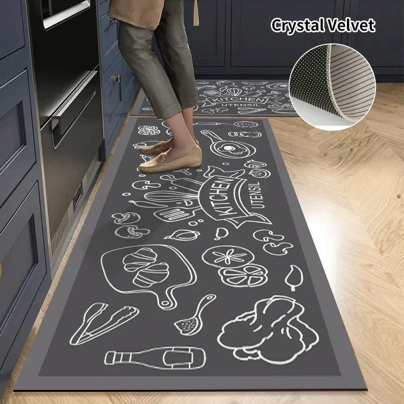 VIKAMA Scandinavian Style Kitchen Floor Mats Long Rugs Entrance Door Mats Modern Bathroom Rugs Washable Balcony Area Rugs