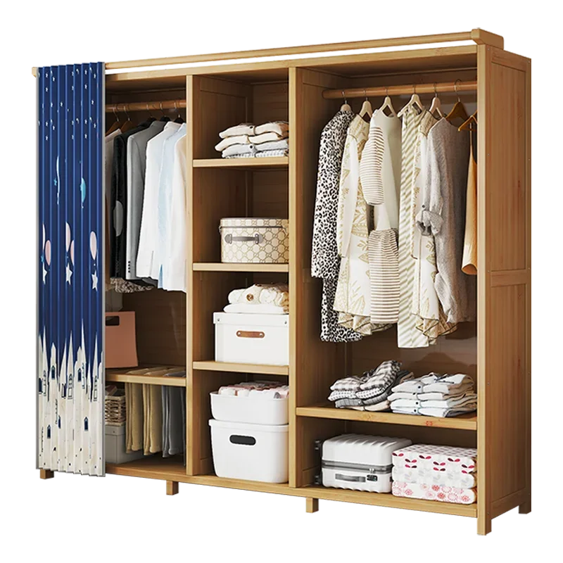 Space Saving Cheap Closet Modern Minimalist Nordic Display Lounge Open Wooden Wardrobe Storage Vestidores Trendy Furniture