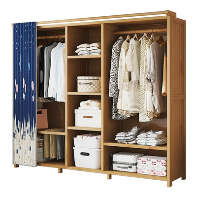 Space Saving Cheap Closet Modern Minimalist Nordic Display Lounge Open Wooden Wardrobe Storage Vestidores Trendy Furniture