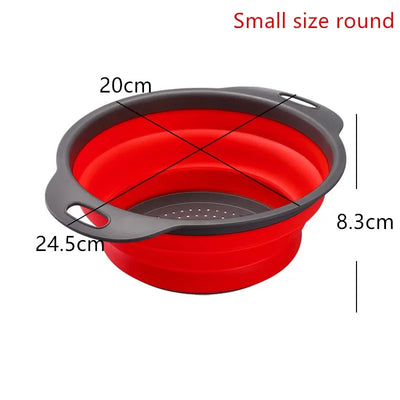 Kitchen Accessories Tools Foldable Fruit Vegetable Washing Basket Strainer Portable Colander Collapsible Drainer Kitchen Gadgets