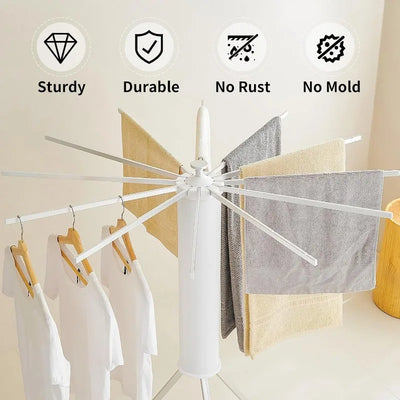 Tripod Clothes Drying Rack, Garment Rack Portable and Foldable Space Saving Laundry Drying Rack - Drying Rack clothing Floor