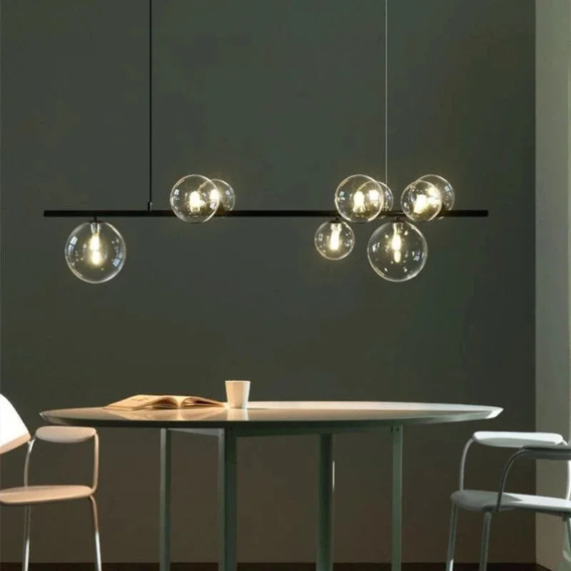 Modern Clear Glass Bubble LED Ceiling Chandelier Hall Restaurant Bedroom Pendant Lights Lighting Fixtures Hanging Lamp Loft Deco