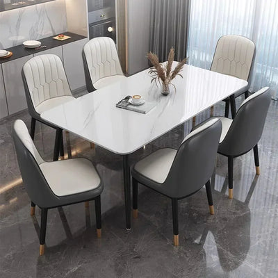 Design Luxury Dining Table Modern Living Nordic Minimalist Dining Table Rectangle Waterproof Set Sala Da Pranzo Home Furniture