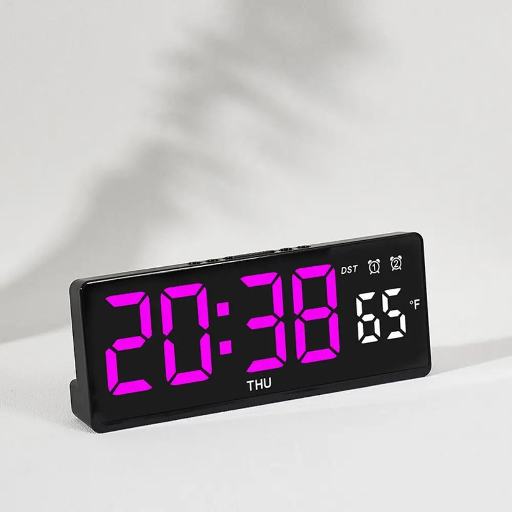 Multi-functional Electronic Wall Clock New Date Wall-mounted Digital LED Clocks Temperature Voice Control Display Table Clock