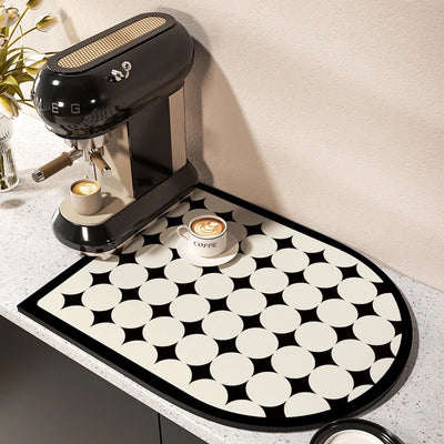 Coffee Machine Mat Waterproof Kitchen Dish Drying Mats Absorbent Drain Pad Non-slip Quick Dry Tableware Faucet Rug Dinnerware