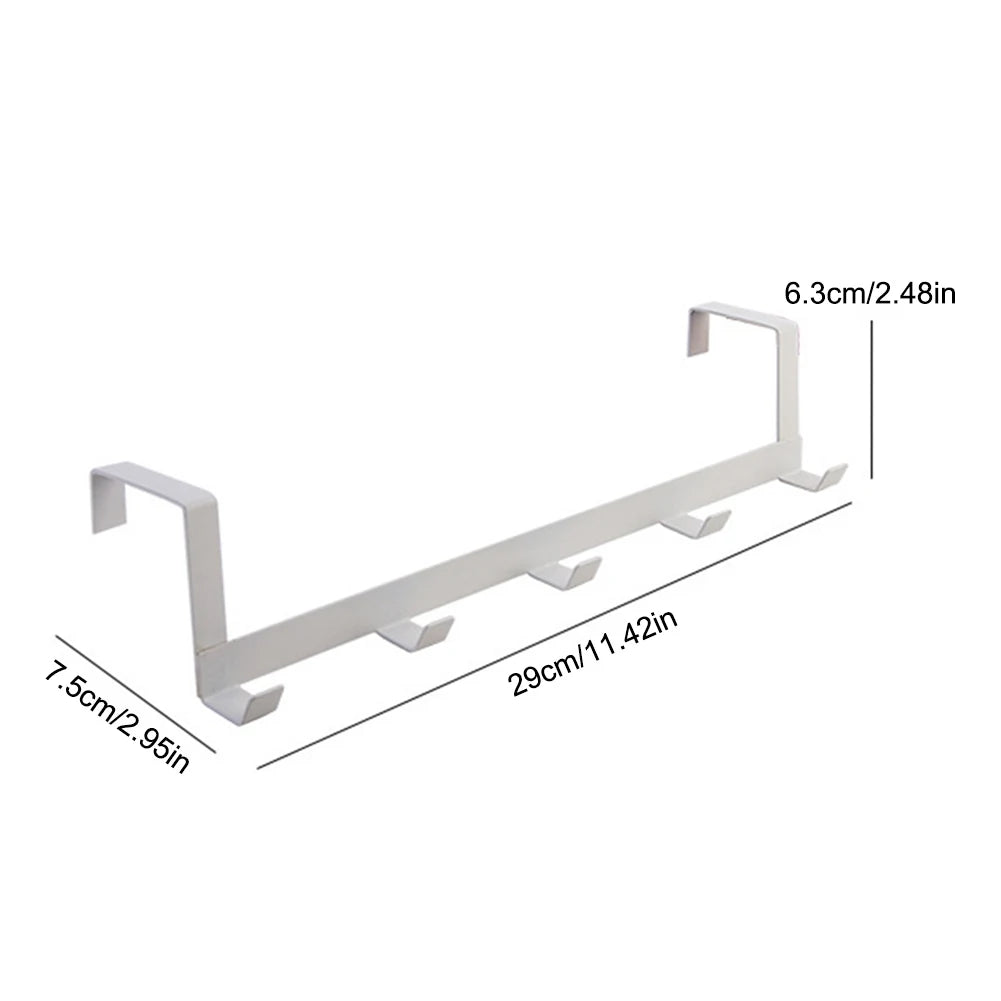 خطافات فوق الباب 5 خطافات منظم حمام منزلي رف ملابس معطف قبعة منشفة حامل إكسسوارات حمام مطبخ جديد